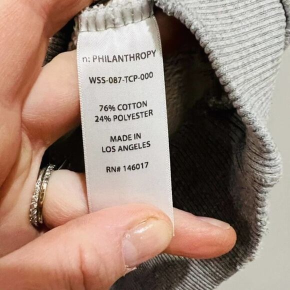 n:PHILANTHROPY Gray Long Sleeve Cold Shoulder maia Sweatshirt Size Small s - Picture 9 of 10